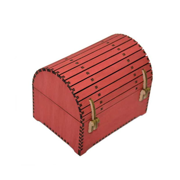 Cufaras Rosu din lemn, 14 x 10 x 11 cm