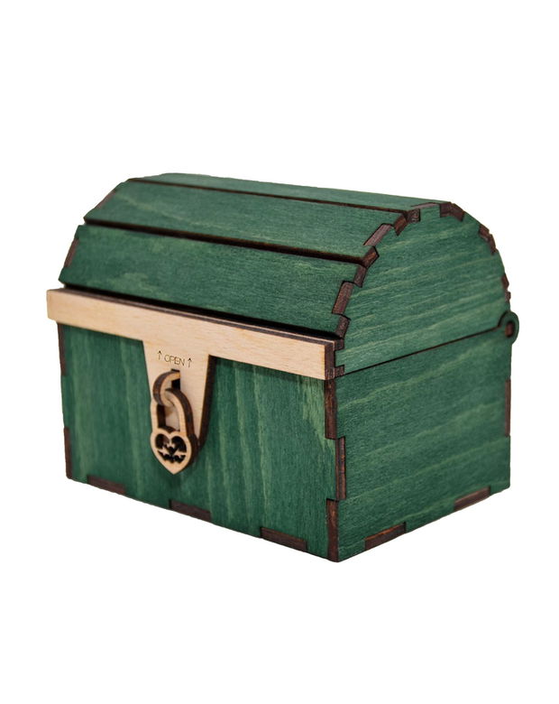 Cufaras din lemn, verde, 14 x 10 x 11 cm
