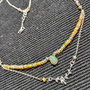 Colier argint opal de foc etiopian conector ramura lant argint minimalist boho chic trendy - Transport gratuit