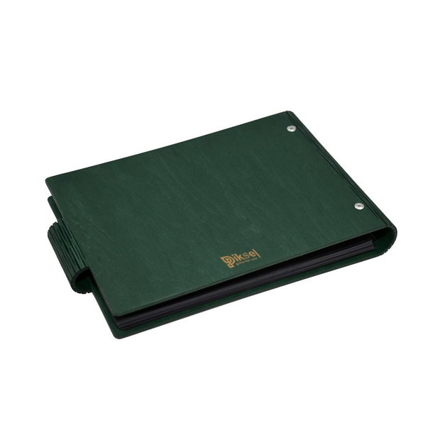 Album foto A5 personalizat, coperti din lemn, Verde inchis, Piksel, GuestBook, Caiet amintiri pentru copii, Zana pe Luna