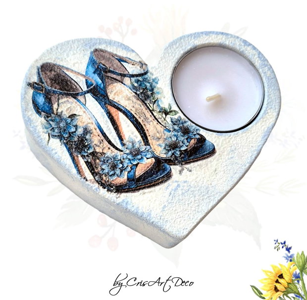 Suport decorativ pentru lumanare - pantofi cu flori 131959
