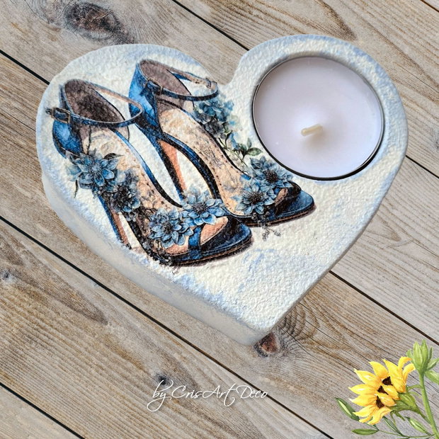 Suport decorativ pentru lumanare - pantofi cu flori 131959