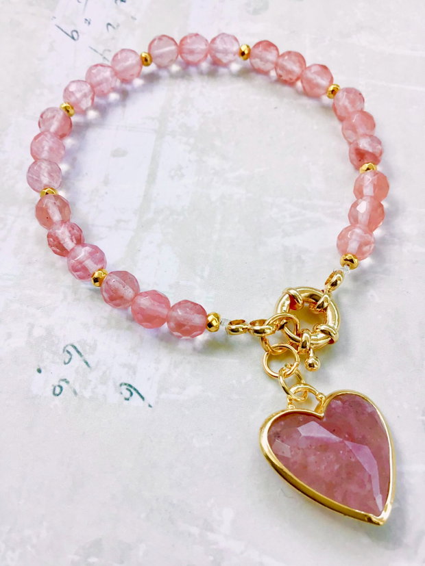 Bratara inima cuart cherry