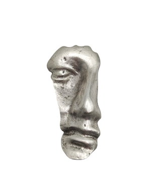 Inel metalic model supradimensionat, fata umana, Inz033