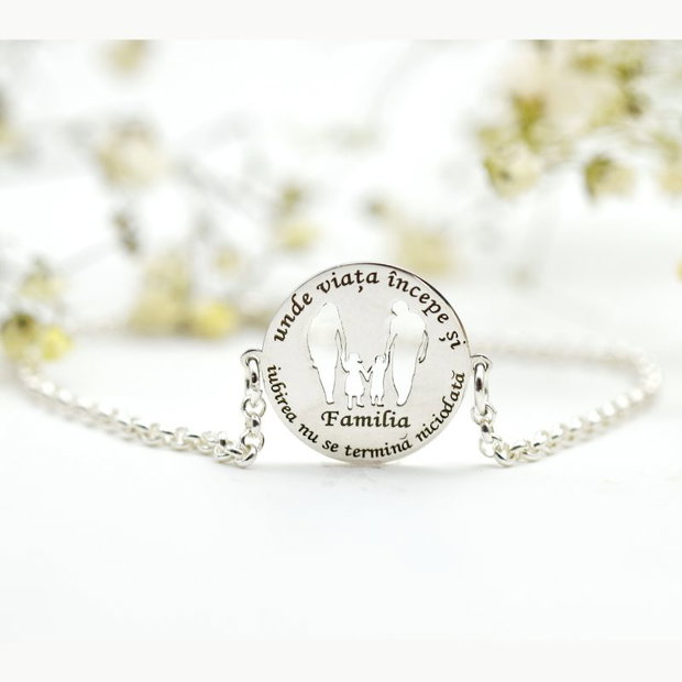 Bratara Argint Personalizata / Familia