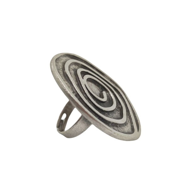 Inel metalic model spirala in relief, Inz034