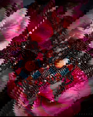 Cercei macrame cu piatra lunii