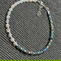 Bratara argint opal de foc etiopian negru alb minimalita boho chic trendy cadou - Transport gratuit