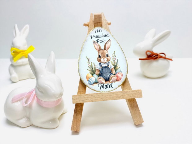 Ousor de Paste cu magnet personalizat - Iepurasii hazlii