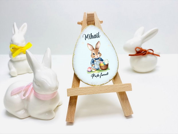 Ousor de Paste cu magnet personalizat - Iepurasii hazlii