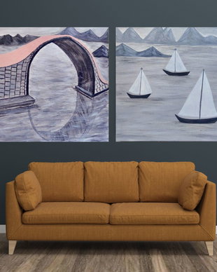 Tablou Canvas-Barci pe val