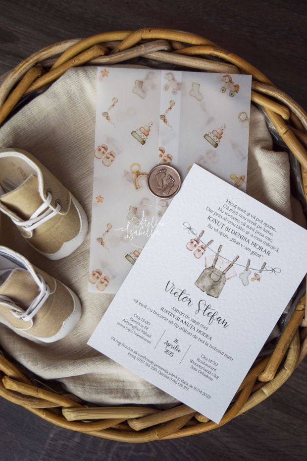 Invitație Botez Boho Baby boy