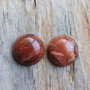 Cabochon jasp rosu, 16 mm (2 buc)