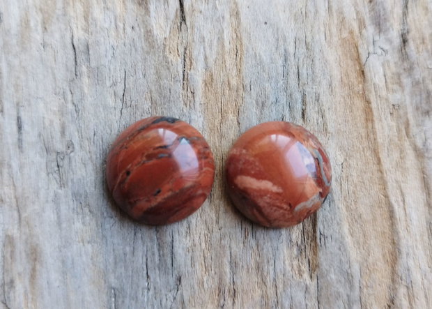 Cabochon jasp rosu, 16 mm (2 buc)