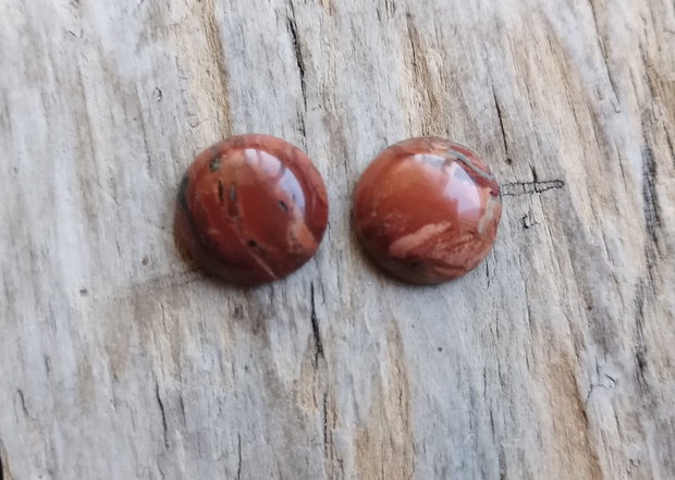 Cabochon jasp rosu, 16 mm (2 buc)