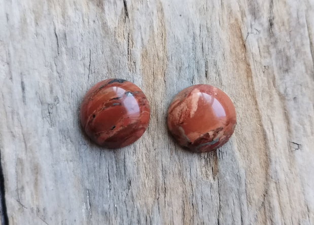 Cabochon jasp rosu, 16 mm (2 buc)