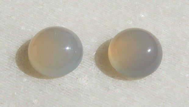 (2 bucati) Agata gri cabochon aprox 10x5 mm