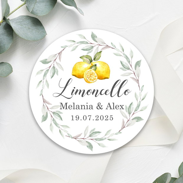 Sticker Limoncello pentru marturii, Sticker pesonalizat