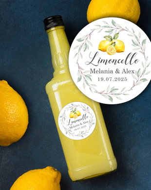 Sticker Limoncello pentru marturii, Sticker pesonalizat