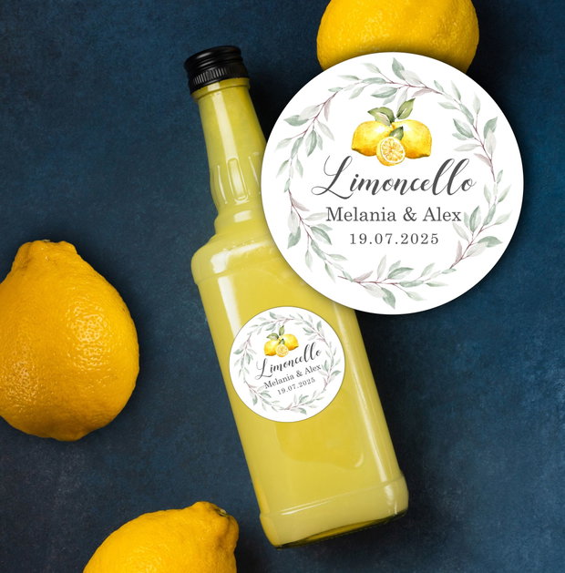 Sticker Limoncello pentru marturii, Sticker pesonalizat