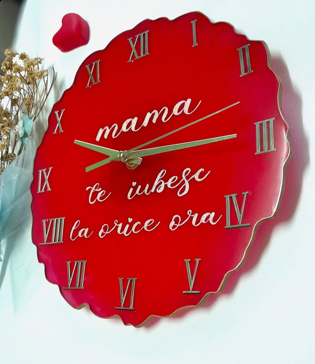 Delightful hours - ceas de perete din rășină epoxidică