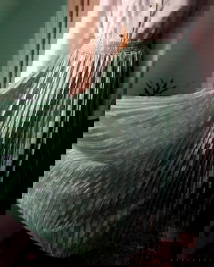 Fusta pliseuri verde olive, noua