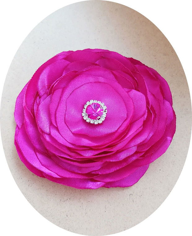brosa floare ciclam cu cristale  12,5  cm