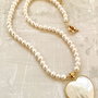 Colier perle de cultura & inima sidef natural