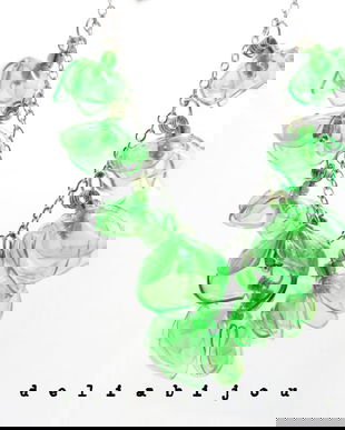 Colier statement handmade unicat - PET-uri (plastic) reciclate - flori (cod1222)