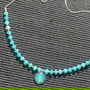Colier argint opal de foc albastru Paraiba charm lant argint fatetat minimalist boho chic trendy - Transport gratuit