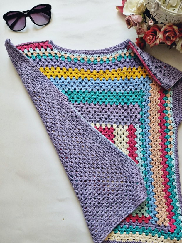 Top amestec de culoare - croșetat manual