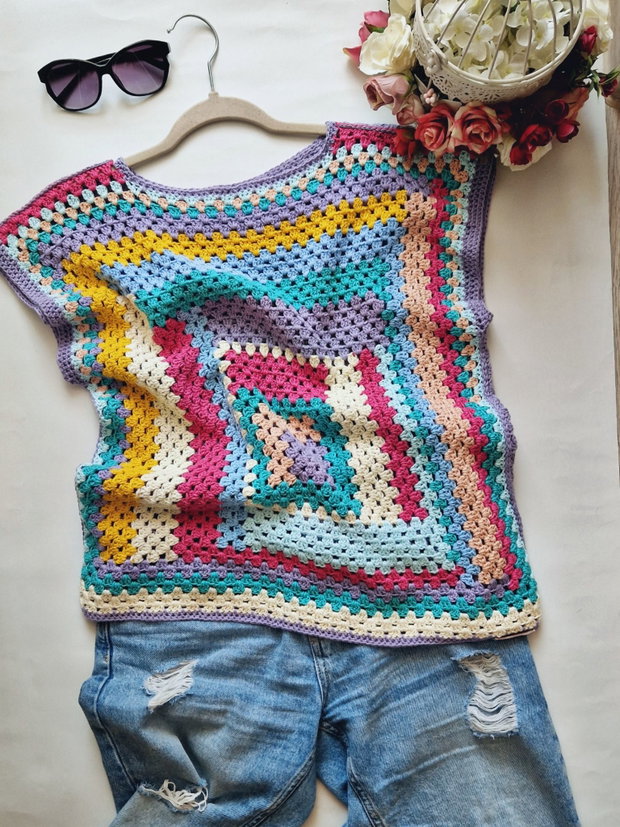 Top amestec de culoare - croșetat manual