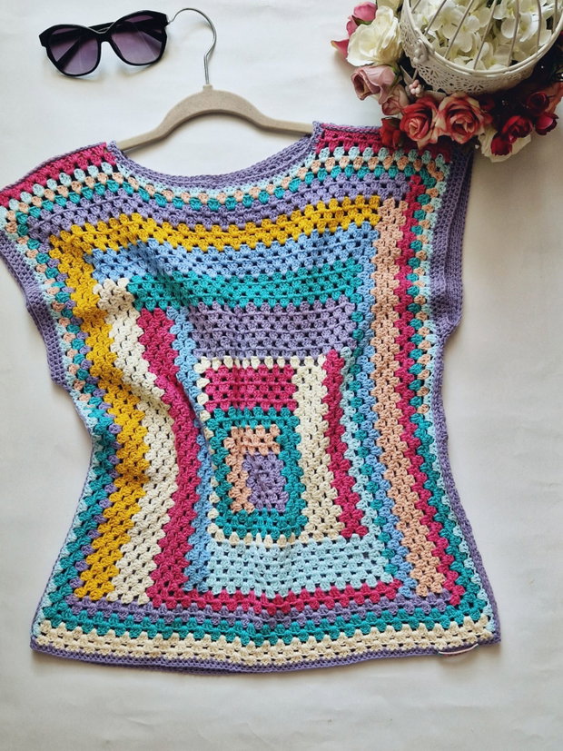 Top amestec de culoare - croșetat manual