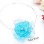 Colier statement handmade unicat - PET-uri (plastic) reciclate - floare (cod1223)