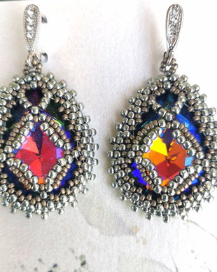 Cercei Royal cristal și argint handmade