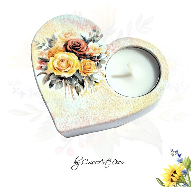 Suport decorativ pentru lumanare - buchet de trandafiri 114005