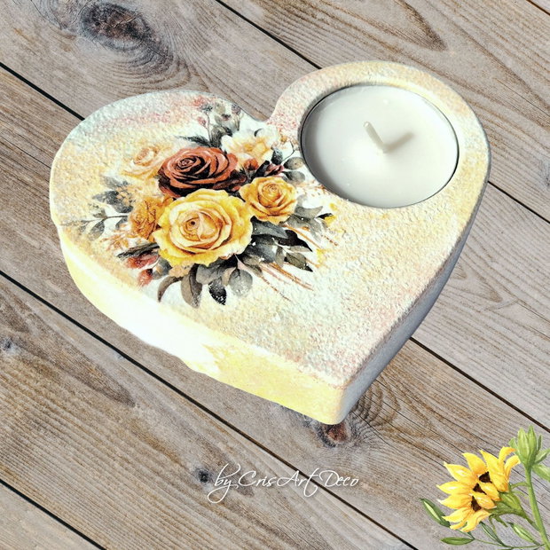 Suport decorativ pentru lumanare - buchet de trandafiri 114005