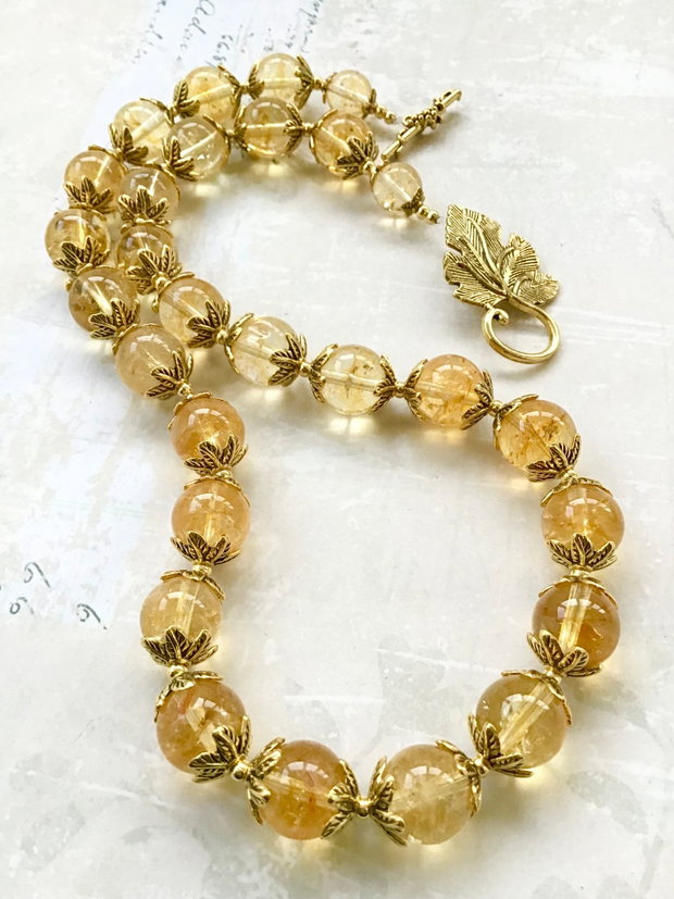 Colier vintage citrin