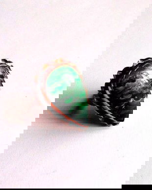 inel malachit natural in montura de cupru 47790