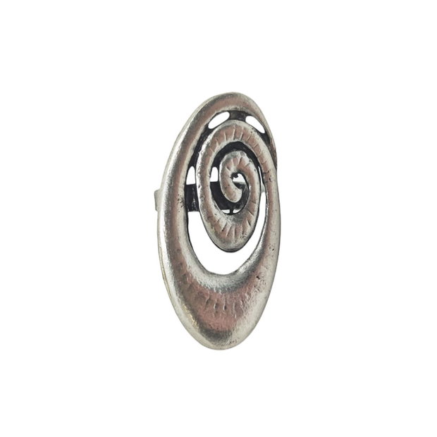 Inel metalic design spirala rustic, Inz044