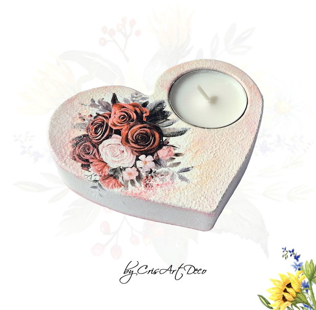 Suport decorativ pentru lumanare - buchet de trandafiri 113931