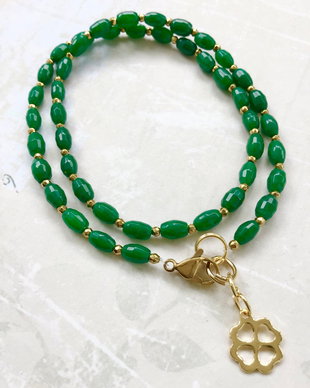 Colier CHOKER Jad verde
