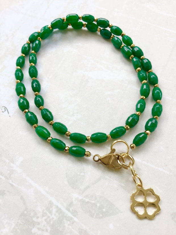 Colier CHOKER Jad verde
