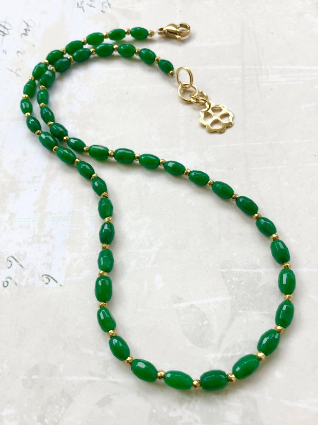 Colier CHOKER Jad verde