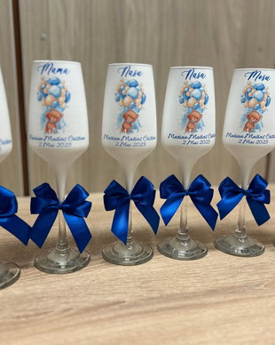 Pahare personalizate botez ursuleti cu baloane