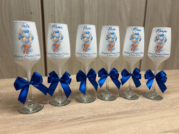 Pahare personalizate botez ursuleti cu baloane