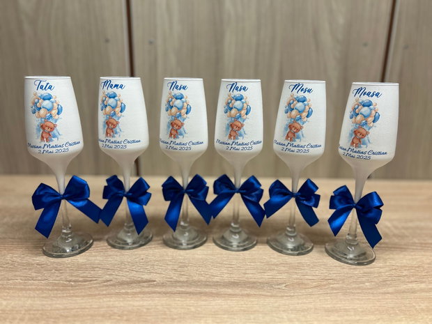Pahare personalizate botez ursuleti cu baloane