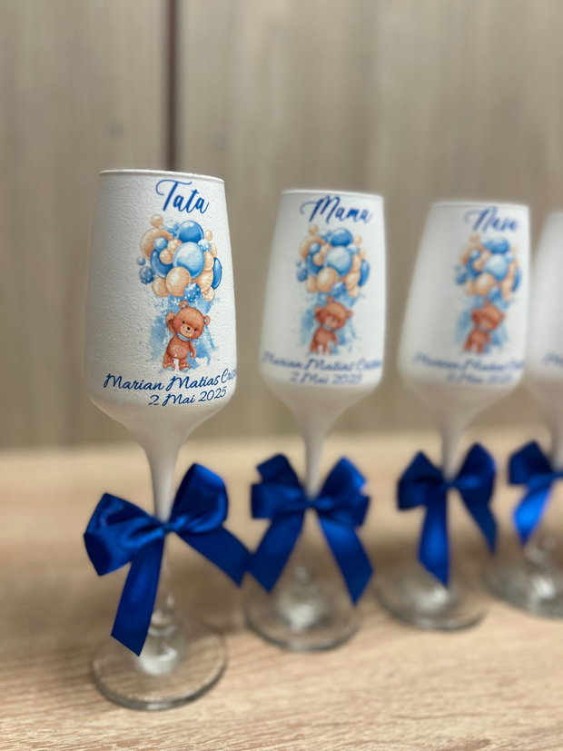 Pahare personalizate botez ursuleti cu baloane