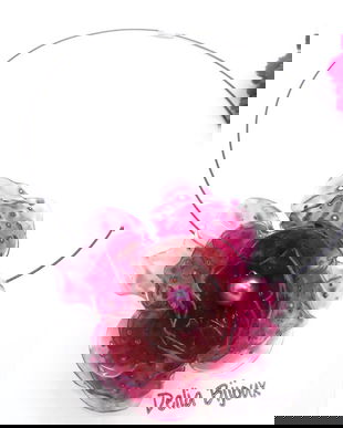 Colier statement handmade unicat - PET-uri (plastic) reciclate - floare (cod1225)