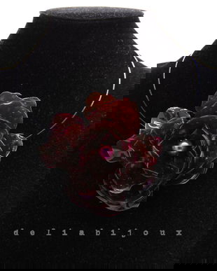 Colier statement handmade unicat - PET-uri (plastic) reciclate - floare (cod1225)